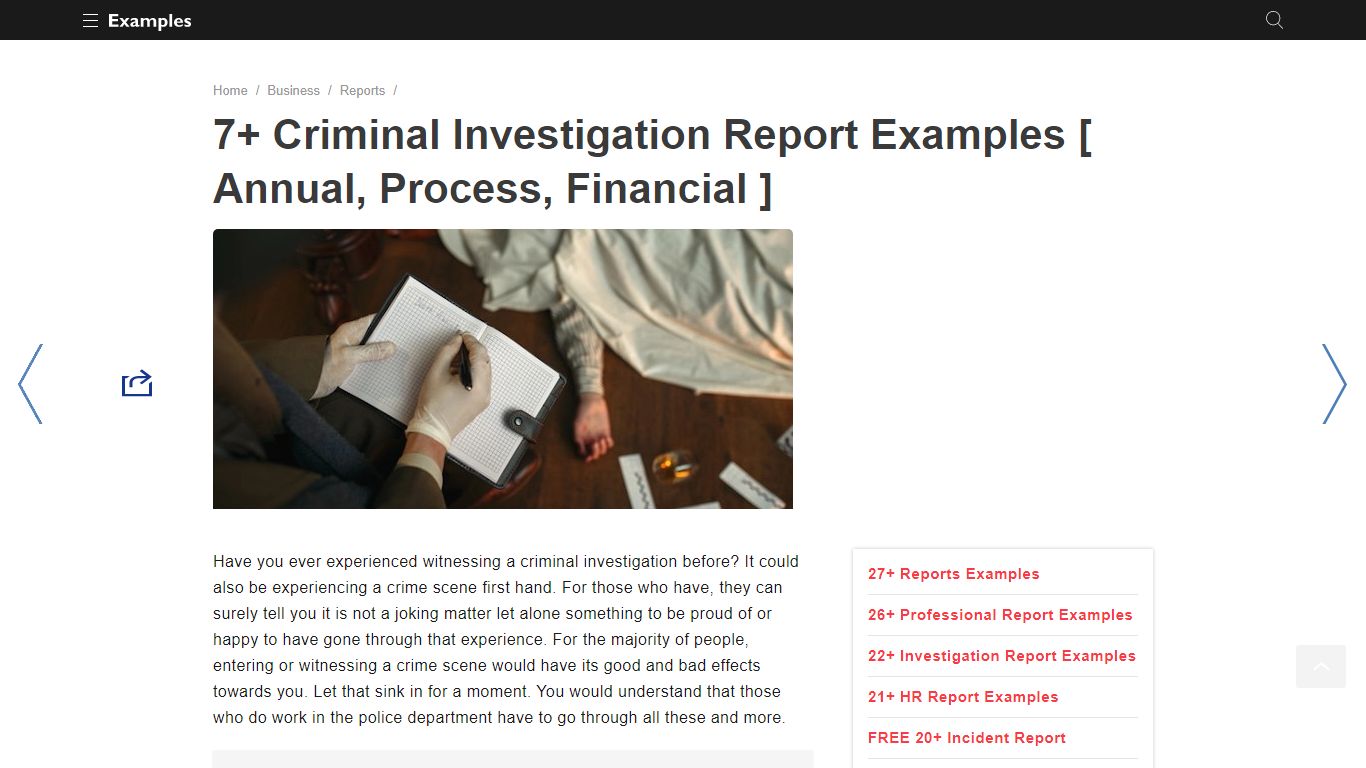 Criminal Investigation Report - Examples, Format, Pdf | Examples